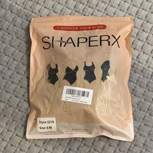 SHAPERX Women's Black Bodysuit Shapewear - S/M